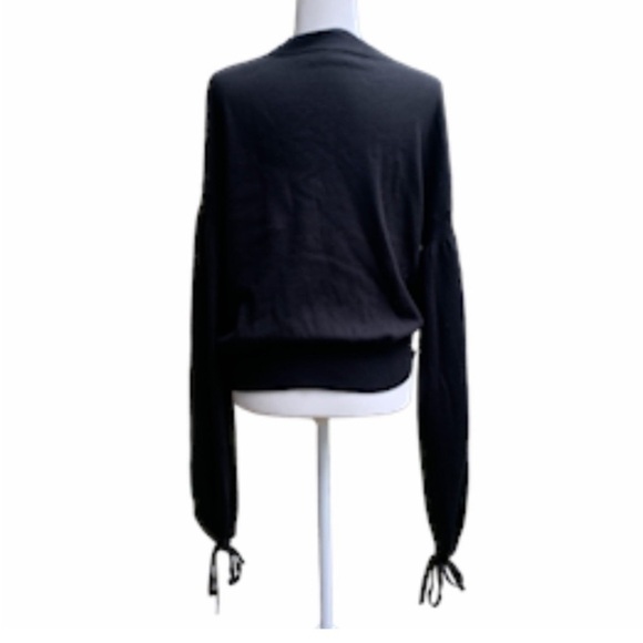 Zimmermann Black Sweater Merino Wool 6 Oversized Exaggerated Sleeves Ties - Picture 4 of 13